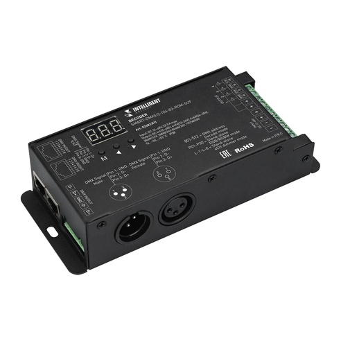 INTELLIGENT ARLIGHT Декодер SMART-DMX512-104-83-RDM-SUF (12-48V, 4x8A, XLR3/RJ45) (IARL, IP20 Металл, 5 лет)
