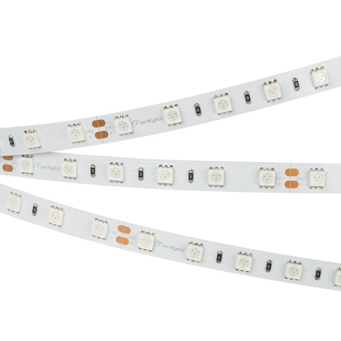 Лента светодиодная RT 2-5000 24V Yellow 2x (5060, 300 LED, LUX) (Arlight, 14.4 Вт/м, IP20)