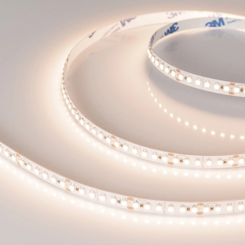 Лента светодиодная RT-A180-8mm 24V Warm3500 (14.4 W/m, IP20, 3528, 5m) (Arlight, Открытый)