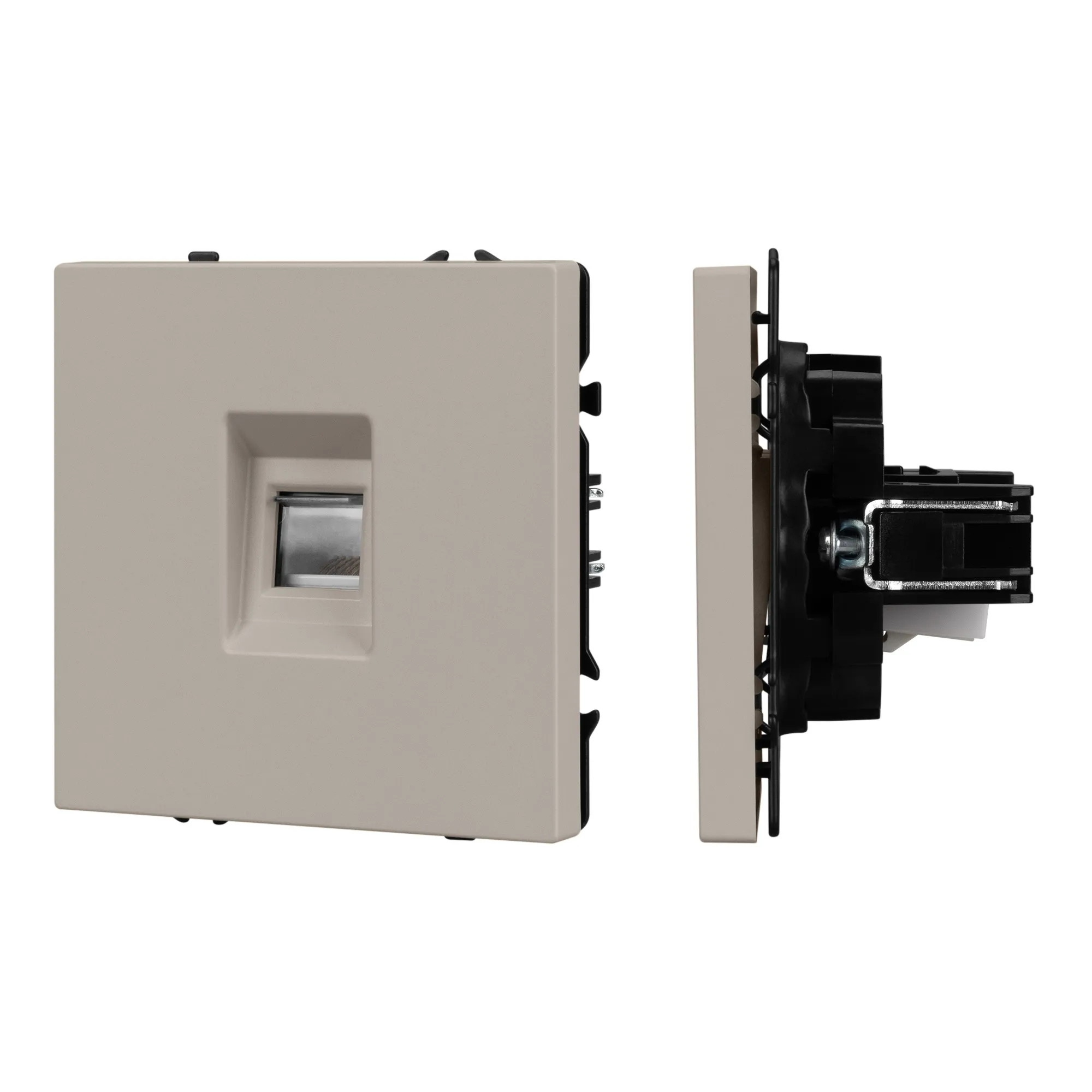 Механизм телефонной розетки SCT-NOBE-MTL1-SFPL-CA (RJ-11, 4C) (Arlight, Кашемир) - изображение товара