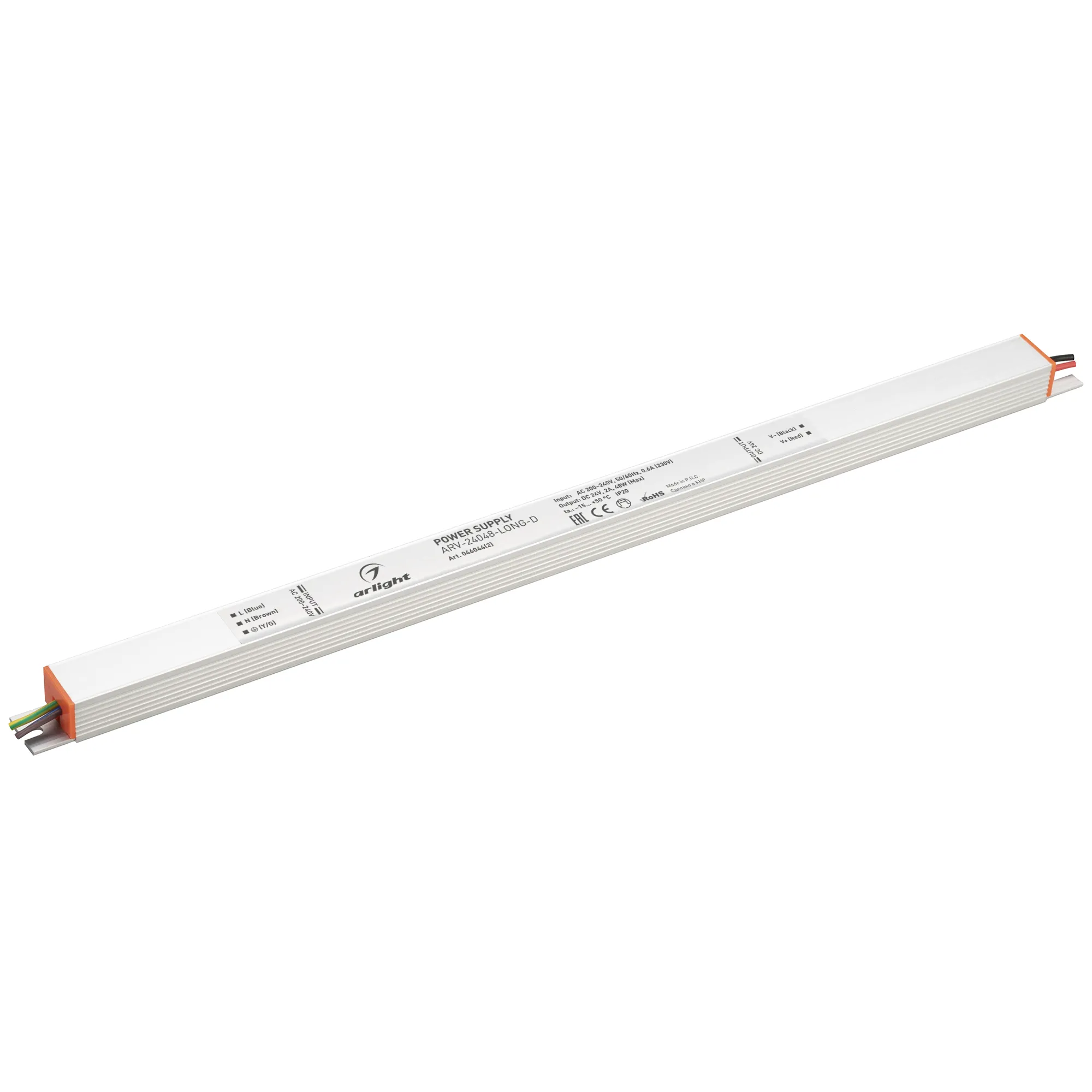 Блок питания ARV-24048-LONG-D (24V, 2A, 48W) (Arlight, IP20 Металл, 3 года) - изображение товара