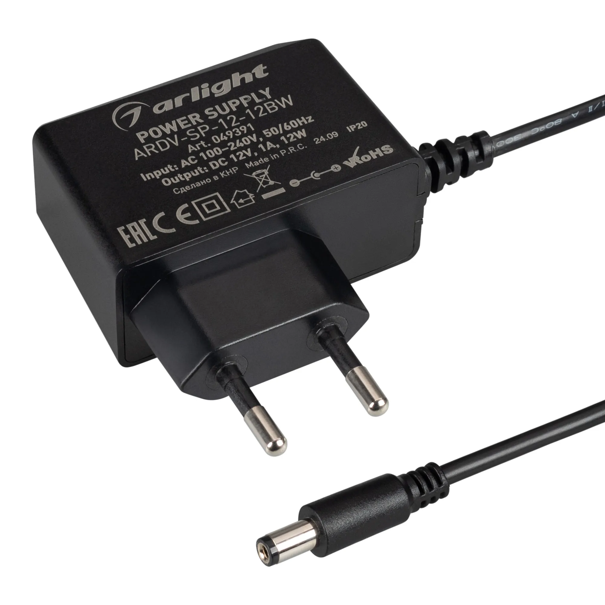 Блок питания ARDV-SP-12-12BW (12V, 1A, 12W) (Arlight, Адаптер, 5 лет) - изображение товара