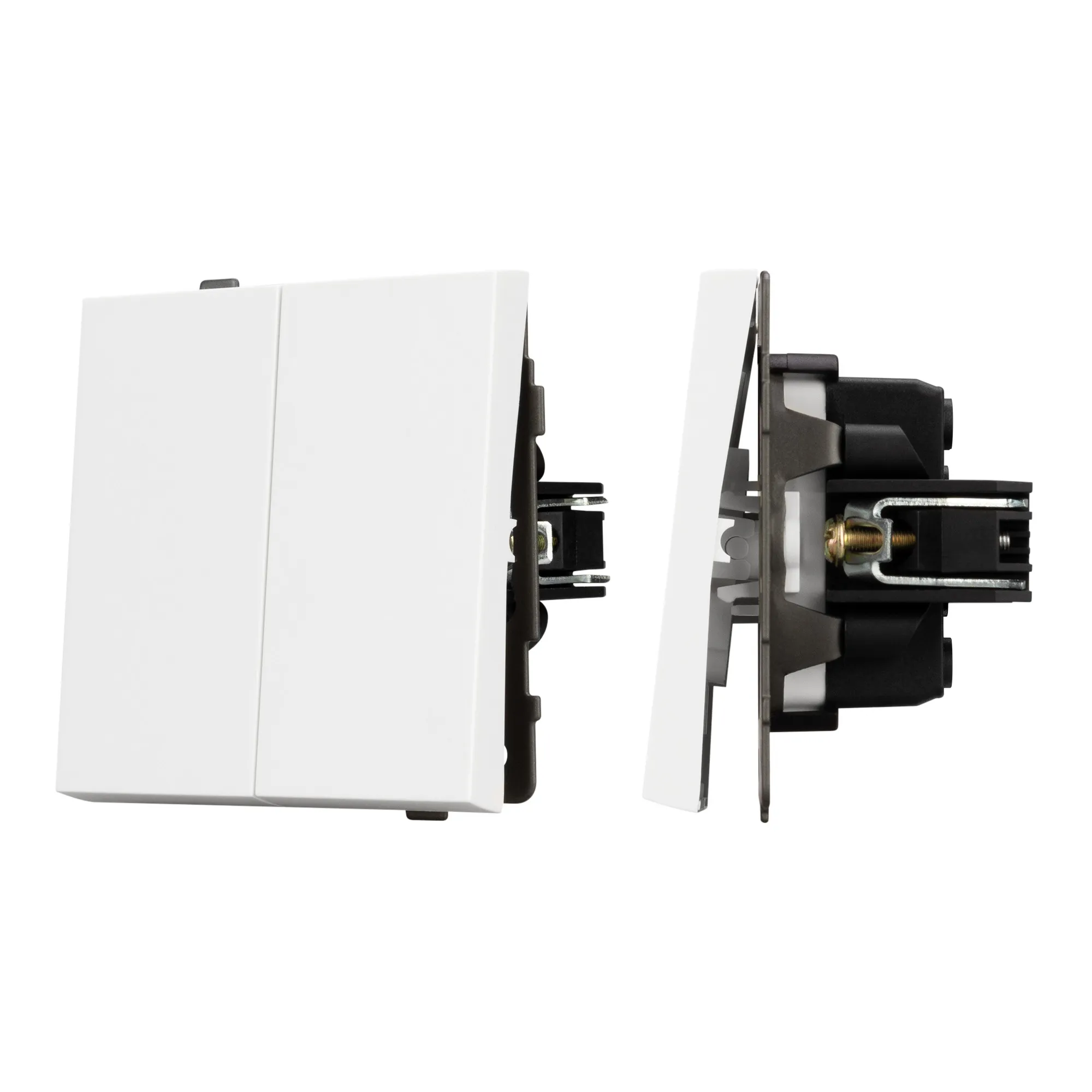 Механизм выключателя двухклавишный проходной SWT-TENDO-MKP2-PL-WH (230V, 10A) (Arlight, -)