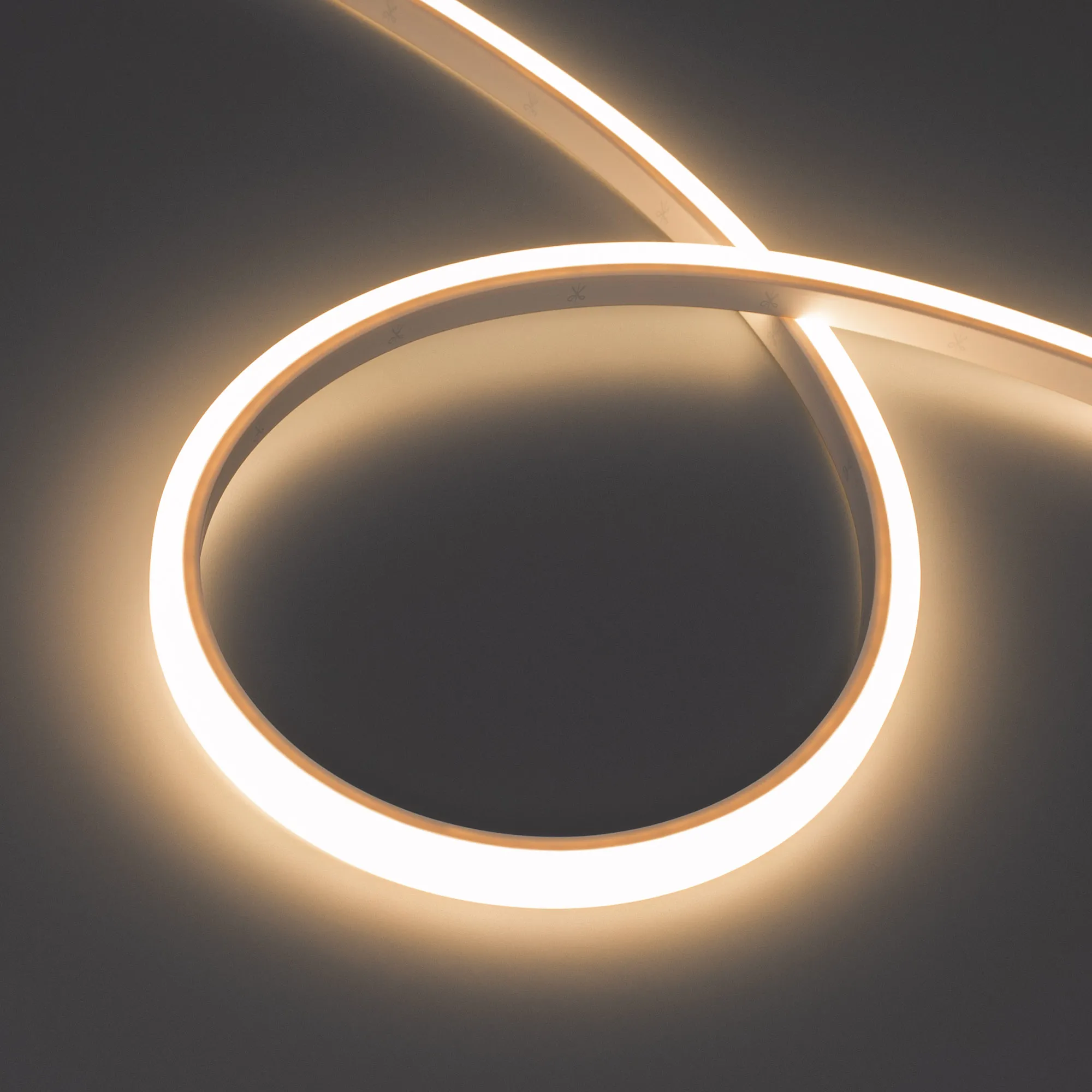 Лента герметичная WAVE-TOP-PU-A144-10x10mm 24V Warm3500 (5 W/m, IP68, 5m, wire x2) (Arlight, Вывод боковой, 3 года)